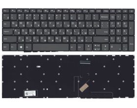 Клавиатура для ноутбука Lenovo IdeaPad 320-15ABR, 320-15IAP, 320-15AST, 320-15IKB, 320-15ISK, 5000-15, 520-15ikb серая, без рамки