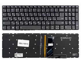 Клавиатура для ноутбука Lenovo IdeaPad 320-15ABR, 320-15IAP, 320-15AST, 320-15IKB, 320-15ISK, 5000-15, 520-15ikb серая, без рамки, с подсветкой