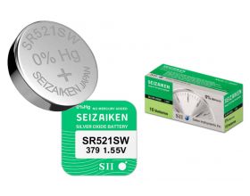 Батарейка литиевая Seizaiken SEIKO 379 SR521SW/10BOX Silver Oxide (цена за упаковку 10 шт)