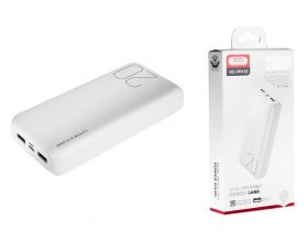Универсальный дополнительный аккумулятор Power Bank XO PR183, 20000 mAh, 2,1A вх/вых, дисплей, белый