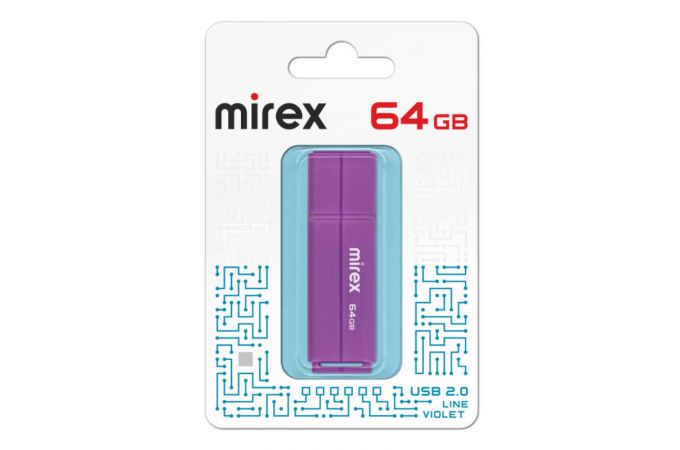 Флешка USB 2.0 Mirex LINE VIOLET 64GB (ecopack)