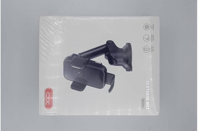 Держатель автомобильный для телефона XO WX036 с зарядкой Automatic arm clamp type wireless charging holder for car mounted mobile phone (Черный) (УЦЕН