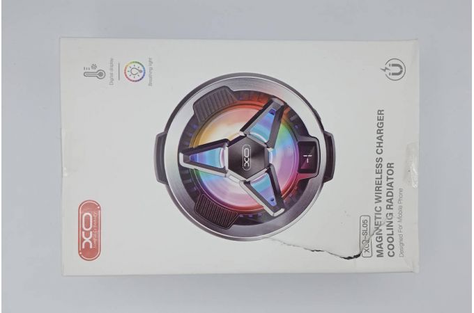 Игровой кулер XO SL05 Magnetic suction heat sink with universal clip, temperature display, and wireless charging function (УЦЕНКА! МЯТАЯ УПАКОВКА)