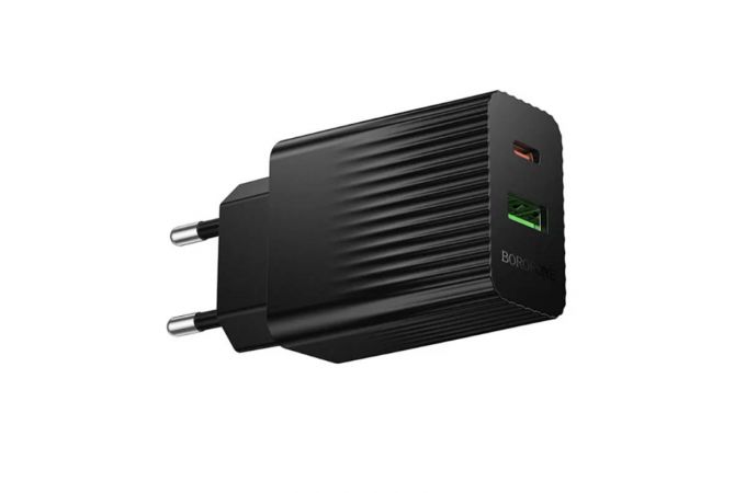 Сетевое зарядное устройство USB + USB-C BOROFONE BAS76A PD30W+QC3.0  (черный)