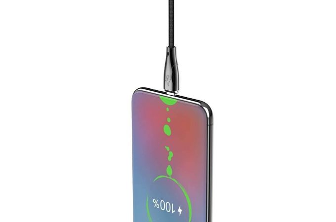 Кабель USB - MicroUSB HOCO U75 3A (черный) 1,2м (в оплетке, магнитный)