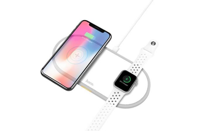 Беспроводное зарядное устройство 2 в 1 HOCO CW20 (белый)