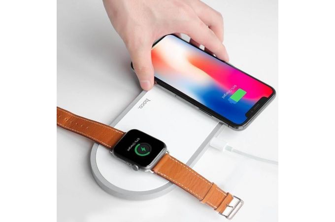 Беспроводное зарядное устройство 2 в 1 HOCO CW20 (белый)