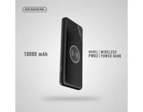 Универсальный дополнительный аккумулятор Power Bank SENDEM PW03 + БЗ 10W (10000 mAh) (черный)