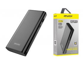 Универсальный дополнительный аккумулятор Power Bank AWEI P77K (12000 mAh) (черный)