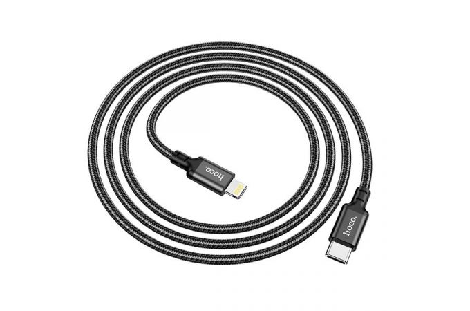 Кабель USB Type-C - Lightning HOCO X14 (черный) 1м (в оплетке)