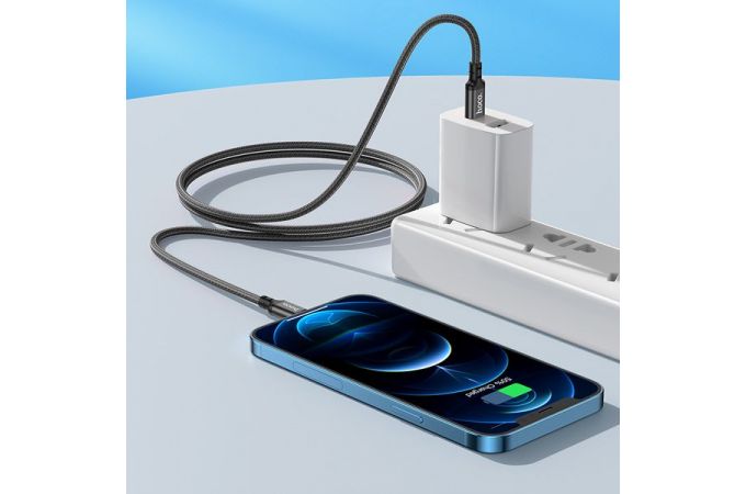 Кабель USB Type-C - Lightning HOCO X14 (черный) 1м (в оплетке)