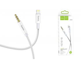 Кабель аудио HOCO UPA19 (штекер Lightning - вход AUX 3.5 mm) (серебристый) 1м