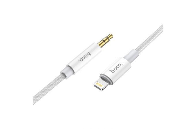 Кабель аудио HOCO UPA19 (штекер Lightning - вход AUX 3.5 mm) (серебристый) 1м