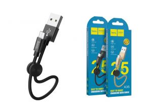 Кабель USB - MicroUSB HOCO X35 (черный) 0,25м