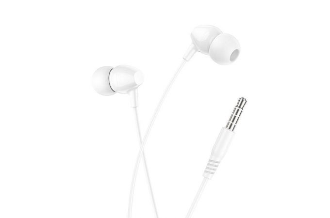 Наушники вакуумные проводные HOCO M94 earphones with microphone (белый)
