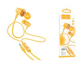 Наушники вакуумные проводные HOCO M107 Discoverer universal earphones with mic (желтый)
