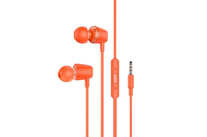 Наушники вакуумные проводные HOCO M107 Discoverer universal earphones with mic (белый)