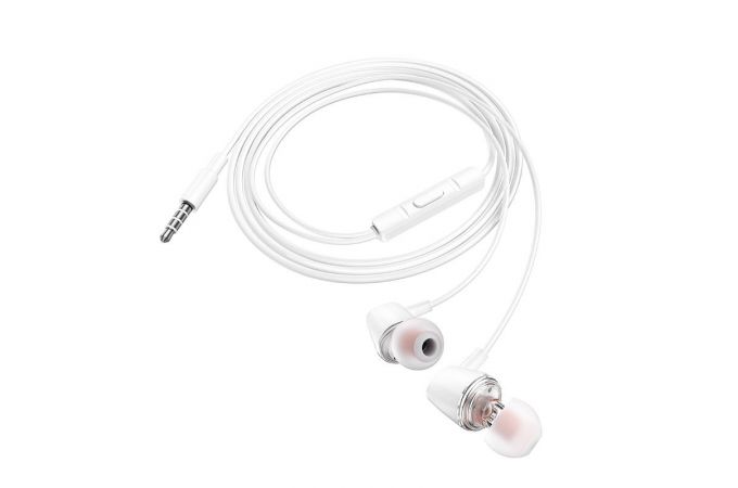 Наушники вакуумные проводные HOCO M107 Discoverer universal earphones with mic (белый)