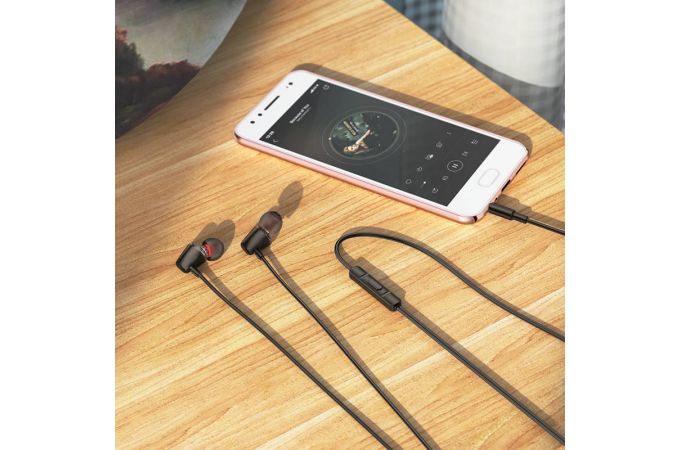 Наушники вакуумные проводные HOCO M107 Discoverer universal earphones with mic (белый)