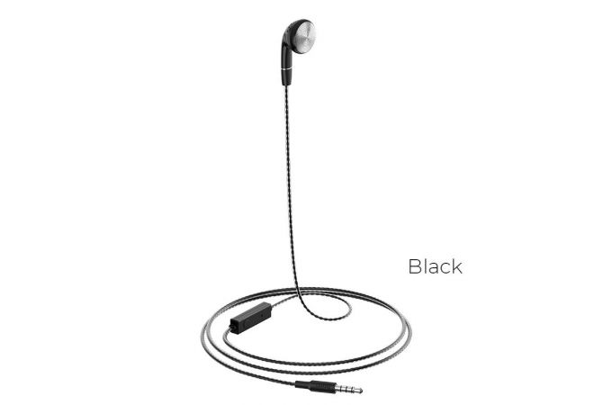 Наушники вакуумные проводные HOCO M61 Nice tone single ear universal earphones with mic (черный)