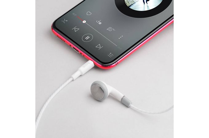 Наушники вакуумные проводные HOCO M61 Nice tone single ear universal earphones with mic (черный)