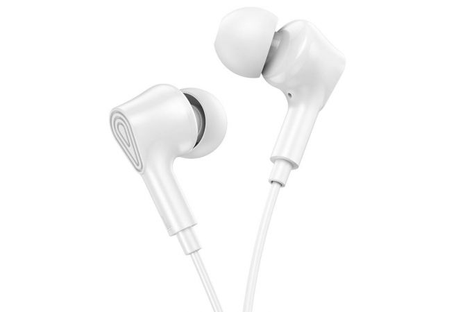 Наушники вакуумные проводные HOCO M102 Ingenious universal earphones with microphone (белый)