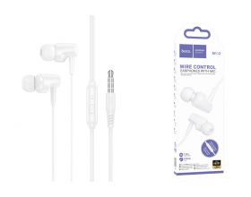 Наушники вакуумные проводные HOCO M112 Story universal earphones with microphone (белый)