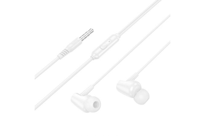 Наушники вакуумные проводные HOCO M112 Story universal earphones with microphone (белый)