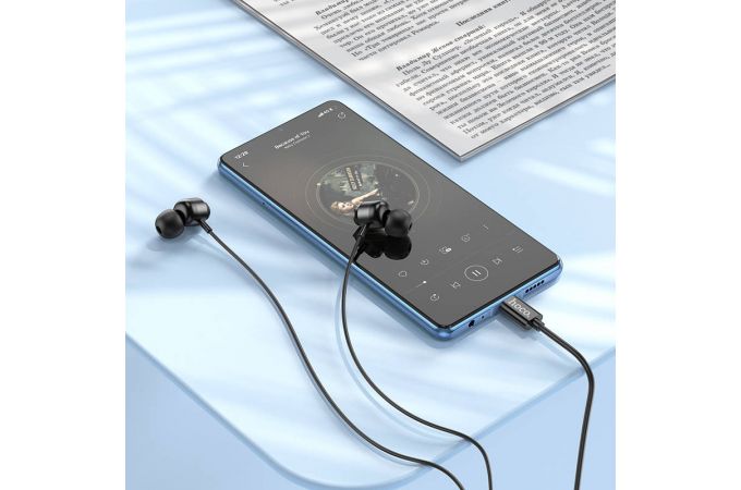 Наушники вакуумные проводные HOCO M122 Power metal universal digital earphones with microphone Type-C (черный)