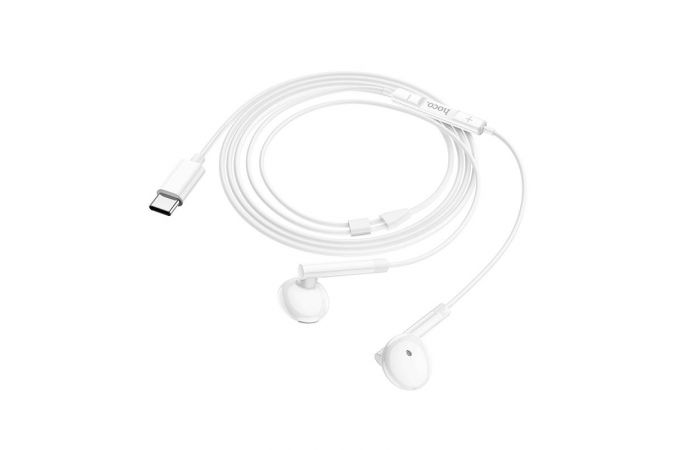 Наушники вакуумные проводные HOCO M95 Type-C wire-controlled digital earphones with microphone штекер Type-C (белый)