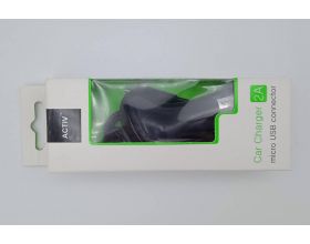 Автомобильное зарядное устройство АЗУ кабель MicroUSB Activ 2000mAh универсальное (черный) (УЦЕНКА! МЯТАЯ УПАКОВКА)