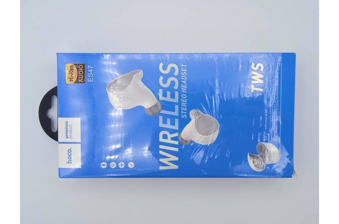Наушники вакуумные беспроводные HOCO ES47 Shelly sound TWS wiereless headset Bluetooth (белый) (УЦЕНКА! МЯТАЯ УПАКОВКА)