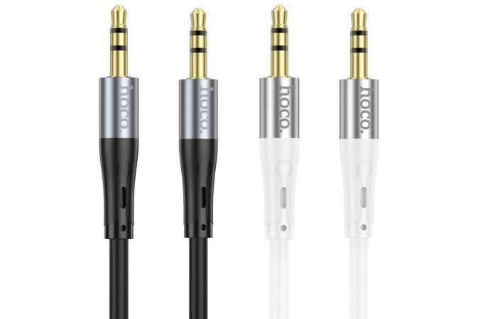 Кабель аудио AUX HOCO UPA22 AUX 3.5 1 метр силиконовый белый