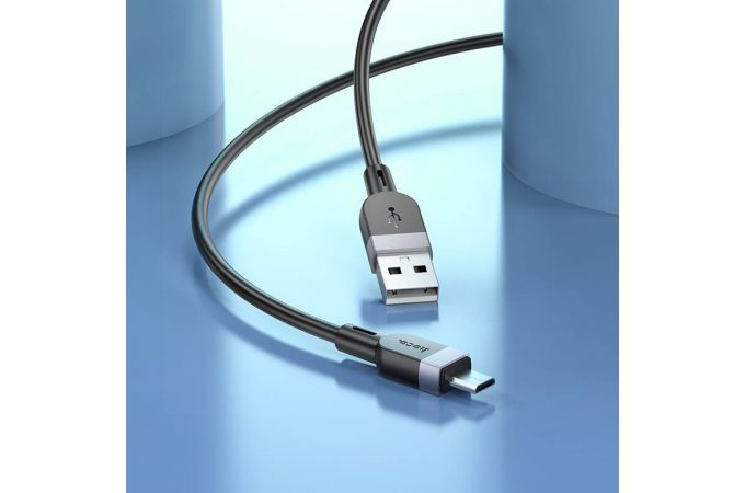 Кабель USB - MicroUSB HOCO X109 (черный) 2м силиконовый