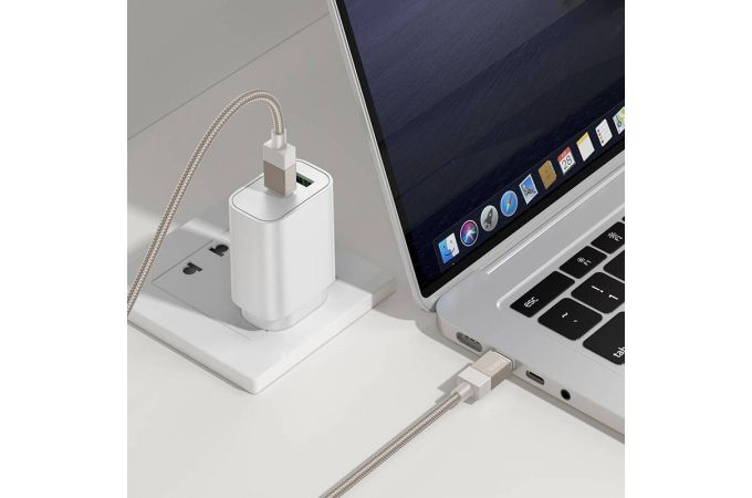 Кабель USB Type-C - USB Type-C HOCO X110 PD60W (золотой) 1м силиконовый
