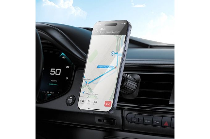 Держатель автомобильный для телефона BOROFONE BH122 Profit магнитный в решетку воздуховода черный металл