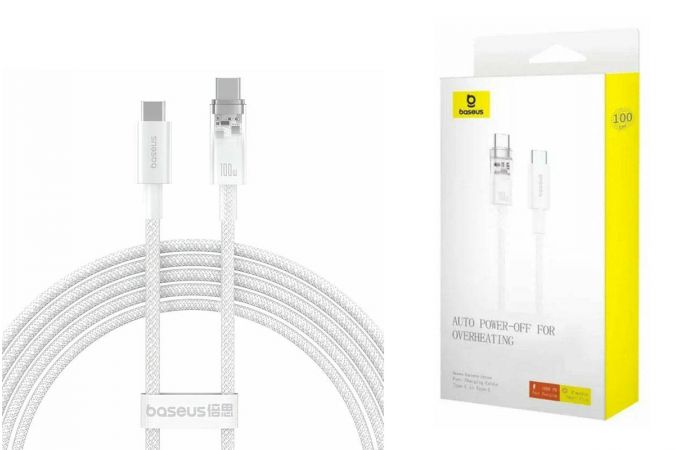 Кабель USB Type-C - USB Type-C BASEUS Explorer Series Fast Charging with Smart Temperature Control 100W 2m Stellar White