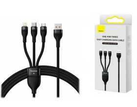 Кабель USB 3 в 1 BASEUS Flash Series Ⅱ One-for-three Fast Charging Data 100W 1.2m Black