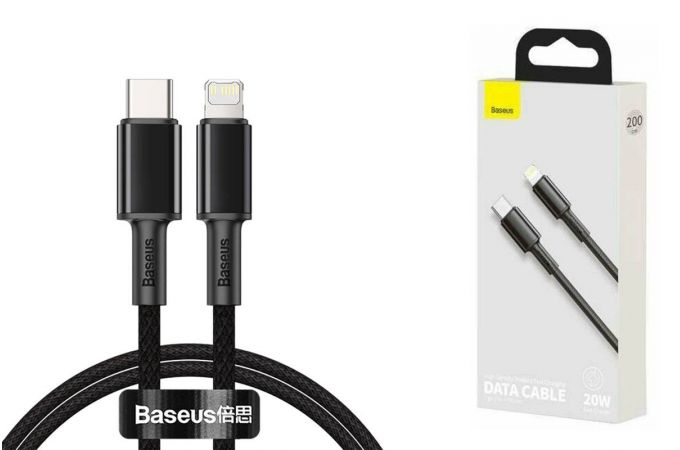 Кабель USB - Lightning BASEUS High Density Braided Fast Charging Data PD 20W 2m Black