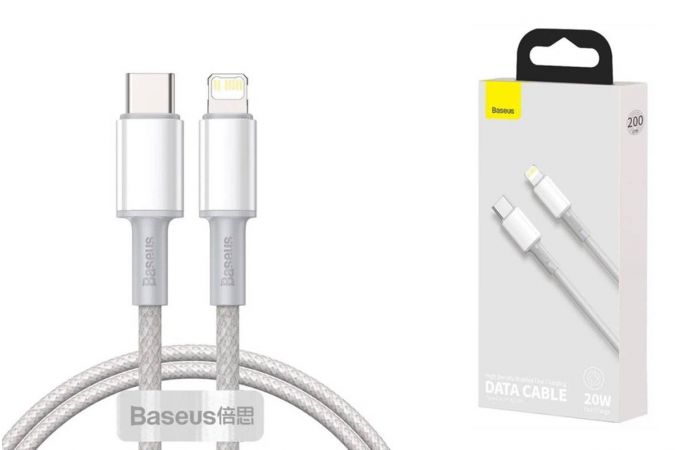 Кабель USB - Lightning BASEUS High Density Braided Fast Charging PD 20W 2m White