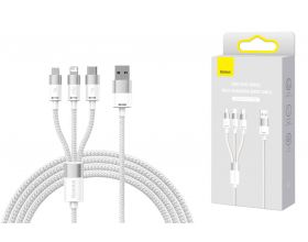 Кабель USB 3  в 1 BASEUS StarSpeed 3-in-1 Fast Charging Data Cable USB to M+L+C 3.5A 1.2m White