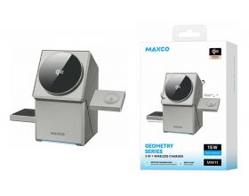 Беспроводное зарядное устройство 3 в 1 MAXCO MW11 Geometry Series 15W Gray