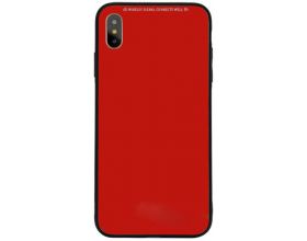 Чехол стеклянный iPhone X (красный)