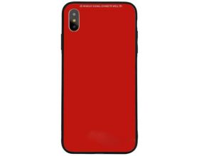 Чехол стеклянный iPhone X (красный)