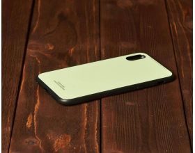 Чехол стеклянный iPhone X (салатовый)