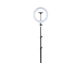 Кольцевая лампа настольная (26 см) для фото и видеосъемки с выдвижным  штативом