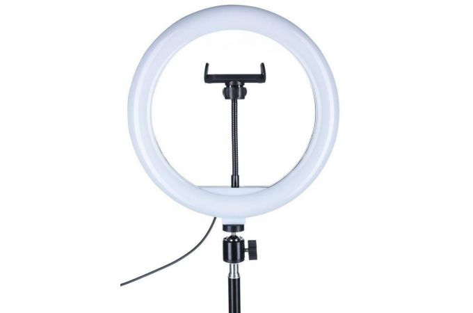 Кольцевая лампа настольная (26 см) для фото и видеосъемки с выдвижным  штативом