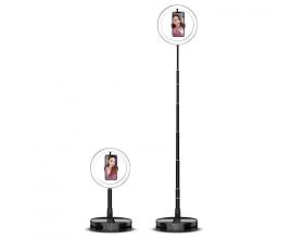 Кольцевая лампа настольная/напольная  портативная складная (26 см) для фото и видеосъемки с штативом