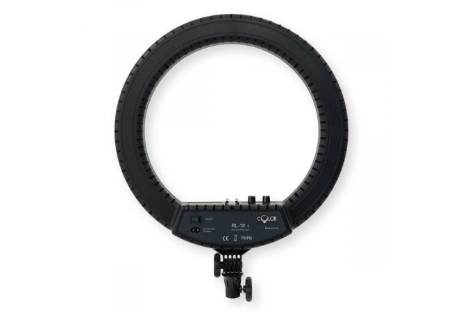 Кольцевая лампа напольная RL-18 (45см) для фото и видеосъемки с регулировкой яркости (черный)