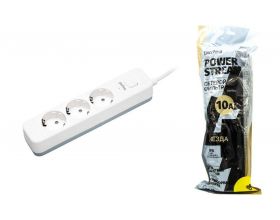 Сетевой фильтр Perfeo "POWER STREAM", 2500W, 1,5м, 3 розетки (белый)